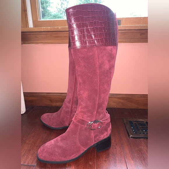 Marc Fisher Mid Calf Suede/leather Boot - Picture 4 of 13